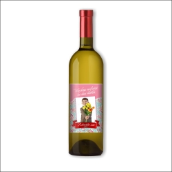 Bílé víno s vlastní etiketou DEN MATEK • COPY-COLOR.cz