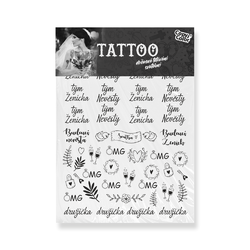 Svatební tetovačky - dočasné tetování na A4