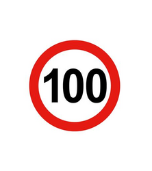 PVC reflexní samolepka na auto – omezená rychlost 100 km/h