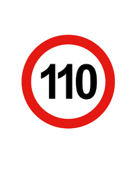 PVC reflexní samolepka na auto – omezená rychlost 110 km/h
