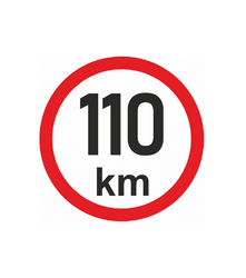 PVC reflexní samolepka na auto – omezená rychlost 110 km/h