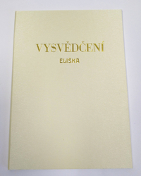 Desky na vysvědčení – umělá kůže, ručně vyrobené pro doklad o velikosti A4