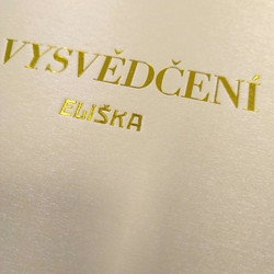 Desky na vysvědčení – umělá kůže, ručně vyrobené pro doklad o velikosti A4