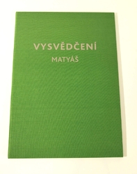 Desky na vysvědčení – plátno, ručně vyrobené desky na doklad o velikosti A4
