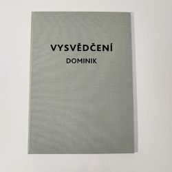 Desky na vysvědčení – plátno, ručně vyrobené desky na doklad o velikosti A4