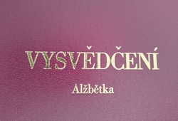 Desky na vysvědčení – umělá kůže, ručně vyrobené pro doklad o velikosti A4