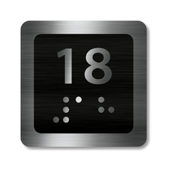 CEDULKY PRO NEVIDOMÉ (Braillovo písmo) - Označení patra výtahu - 18 patro
