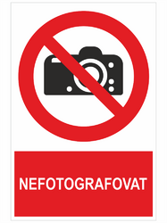 Nefotografovat - PVC samolepka