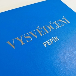 Desky na vysvědčení – umělá kůže, ručně vyrobené pro doklad o velikosti A4