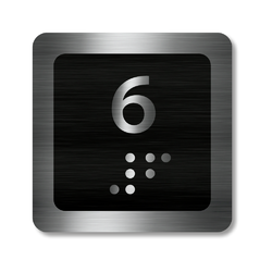 CEDULKY PRO NEVIDOMÉ (Braillovo písmo) - Označení patra výtahu - 6 patro