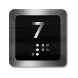 CEDULKY PRO NEVIDOMÉ (Braillovo písmo) - Označení patra výtahu - 7 patro