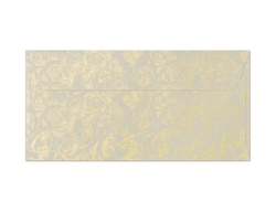 Obálka s motivem zlatých růží v barvě ivory 120g, 