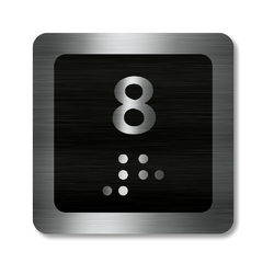 CEDULKY PRO NEVIDOMÉ (Braillovo písmo) - Označení patra výtahu - 8 patro