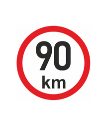 PVC reflexní samolepka na auto – omezená rychlost 90 km/h