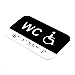 CEDULKA NA DVEŘE PRO NEVIDOMÉ (Braillovo písmo) - WC handicap - 100x60 mm