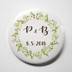 Svatební buttony (svatební placka/odznak) - 50 mm