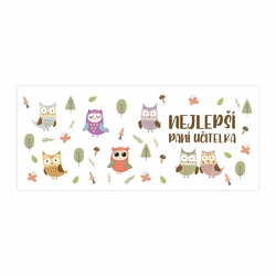 Cestovní hrnek pro paní učitelku se sovičkami - 500 ml, BPA free - více motivů