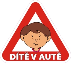  Dítě v autě - CHLAPEC - Reflexní samolepka na auto