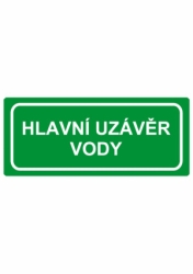 Hlavní uzávěr vody, text - PVC samolepka