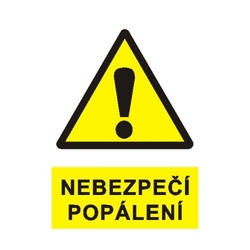 "NEBEZPEČÍ POPÁLENÍ" - Samolepka