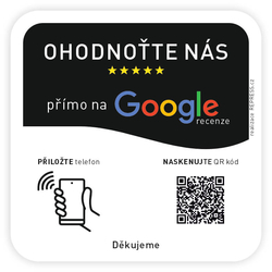 NFC + QR destička pro Google recenze
