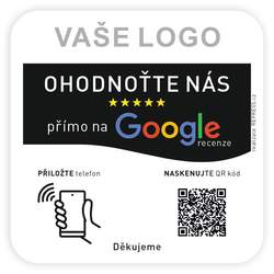 NFC + QR destička pro Google recenze s vlastním logem