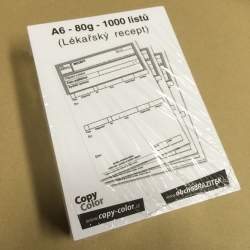 Zdravotní tiskopisy / Papír pro tisk receptů A6, 1000 ks