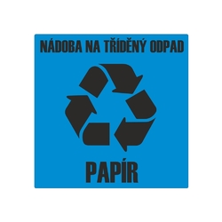 "PAPÍR - Nádoba na tříděný odpad" - Samolepka na popelnice