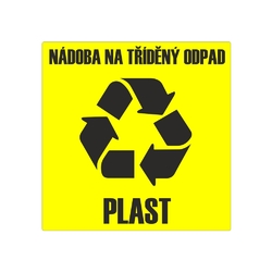 "PLAST - Nádoba na tříděný odpad" - Samolepka na popelnice