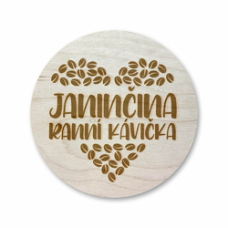 Kulaté dřevěné podtácky s gravírováním - vlastní motiv, různé designy