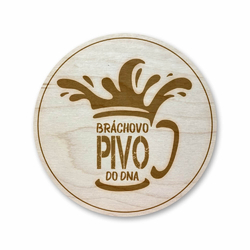 Kulaté dřevěné podtácky s gravírováním - vlastní motiv, různé designy