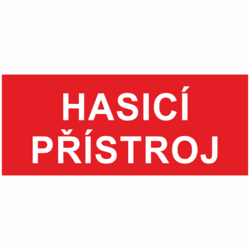 Hasicí přístroj, text - PVC samolepka