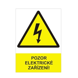 "POZOR ELEKTRICKÉ ZAŘÍZENÍ" - Samolepka