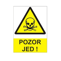 POZOR JED - Samolepka