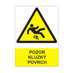 POZOR KLUZKÝ POVRCH - Samolepka