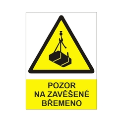 "POZOR NA ZAVĚŠENÉ BŘEMENO" - Samolepka