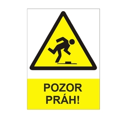 POZOR PRÁH! - Samolepka