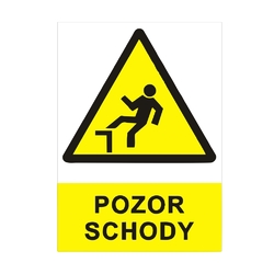 POZOR SCHODY - Samolepka