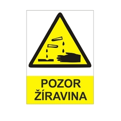 POZOR ŽÍRAVINA - Samolepka