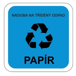 "PAPÍR - Nádoba na tříděný odpad" - Samolepka na popelnice