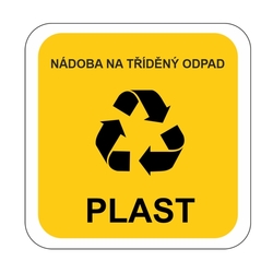 "PLAST - Nádoba na tříděný odpad" - Samolepka na popelnice