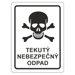 "TEKUTÝ NEBEZPEČNÝ ODPAD" - Samolepka na popelnice