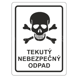 TEKUTÝ NEBEZPEČNÝ ODPAD - PVC Samolepka na popelnice - více variant
