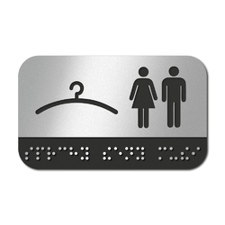 CEDULKA NA DVEŘE PRO NEVIDOMÉ (Braillovo písmo) - ŠATNY muži+ženy - 100x60 mm 