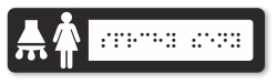 Cedulka na dveře pro nevidomé (Braillovo písmo) - SPRCHY ŽENY - 118x30 mm