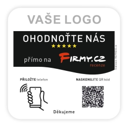  NFC + QR destička ke sběru recenzí - Firmy.cz s vlastním logem