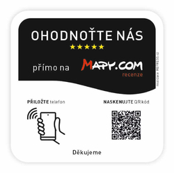 NFC + QR destička ke sběru recenzí - Mapy.cz