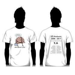 Absolventská trička - Bílé tričko + 2 plnobarevné potisky A4