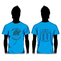 Absolventská trička - Modré triko + 2 jednobarevné potisky A3