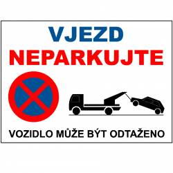 Zákaz parkování - samolepka A5